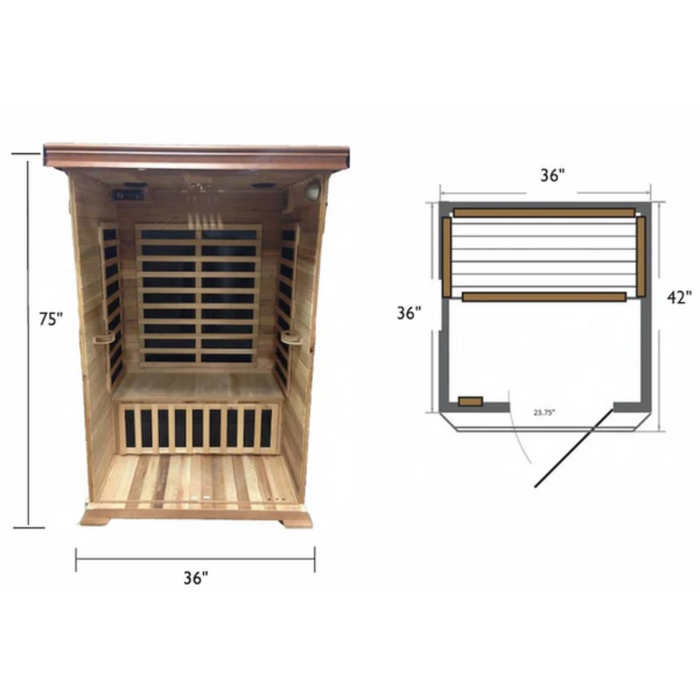 SunRay The Sedona, 1-2 Person Indoor Infrared Cedar Sauna