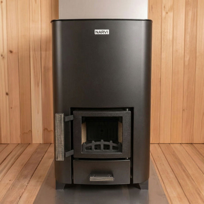 Narvi NC 16 Black Wood Burning Sauna Heater With Chimney