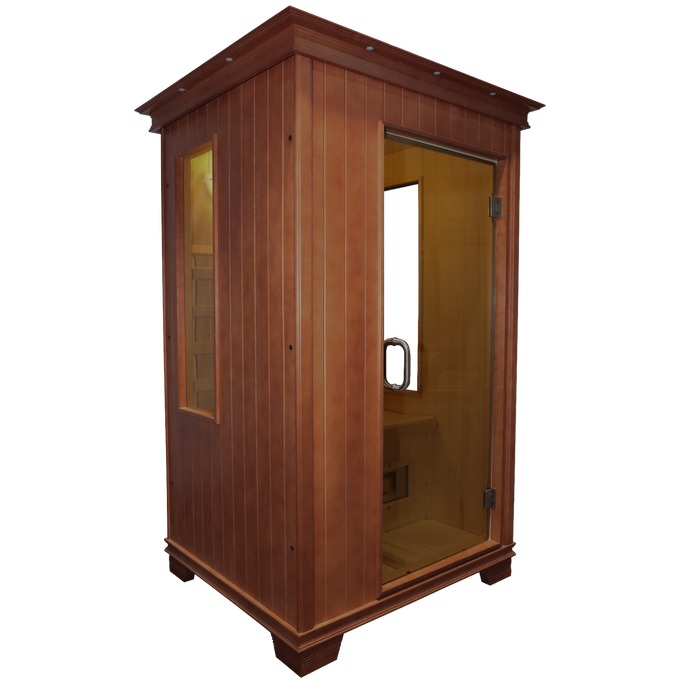 TheraSauna, Indoor Far Infrared Sauna, Warm Mahogany Finish (1 Person)