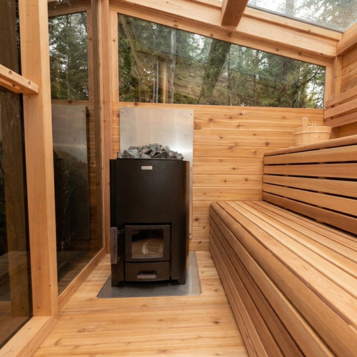 Narvi NC 16 Black Wood Burning Sauna Heater With Chimney
