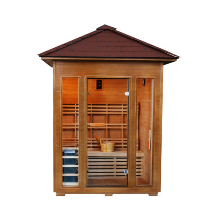 SunRay The Waverly, 3-Person Outdoor Traditional Sauna with 4.5 kW Harvia Heater