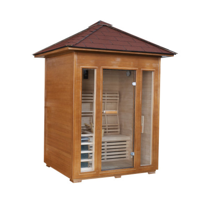 SunRay The Waverly, 3-Person Outdoor Traditional Sauna with 4.5 kW Harvia Heater