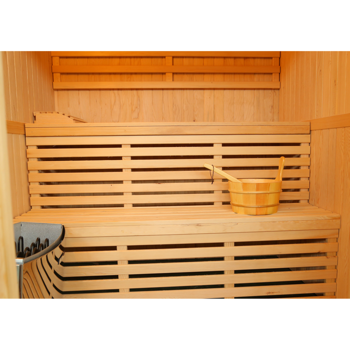 SunRay The Tiburon, 4-Person Indoor Traditional Sauna with 6.0 kW Harvia Heater