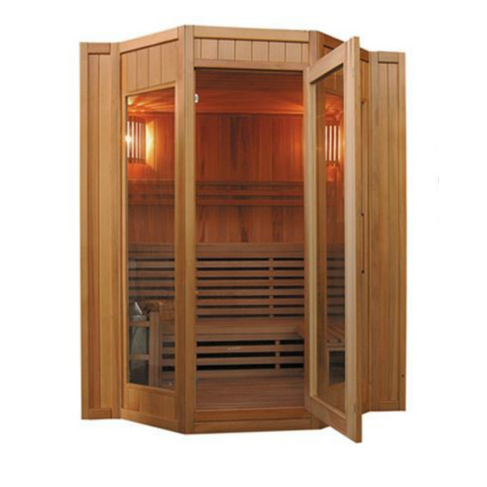 SunRay The Tiburon, 4-Person Indoor Traditional Sauna with 6.0 kW Harvia Heater