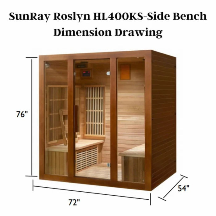 The Roslyn, 4-Person Indoor Infrared Cedar Sauna