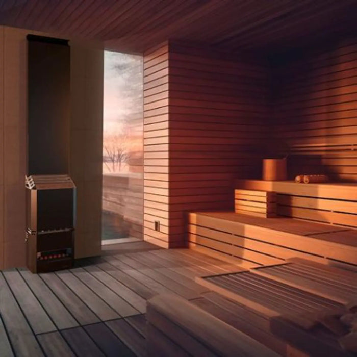 Saunum AIR 7 Sauna Heater Air Series, 6.4kW Sauna Heater w/Climate Equalizer, AirIQ Wi-Fi Controller and Stones