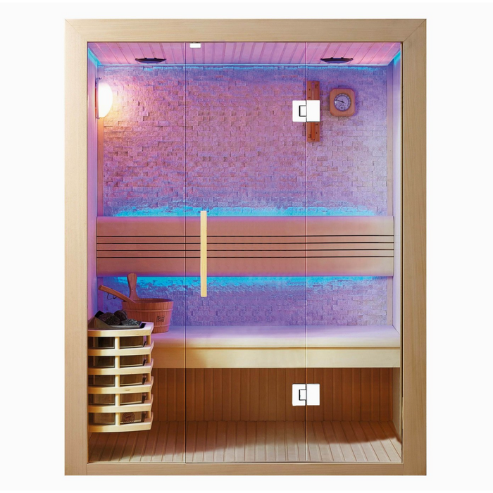 SunRay The Rockledge, 2-Person Traditional Indoor Sauna with 4.5 kW Harvia Heater