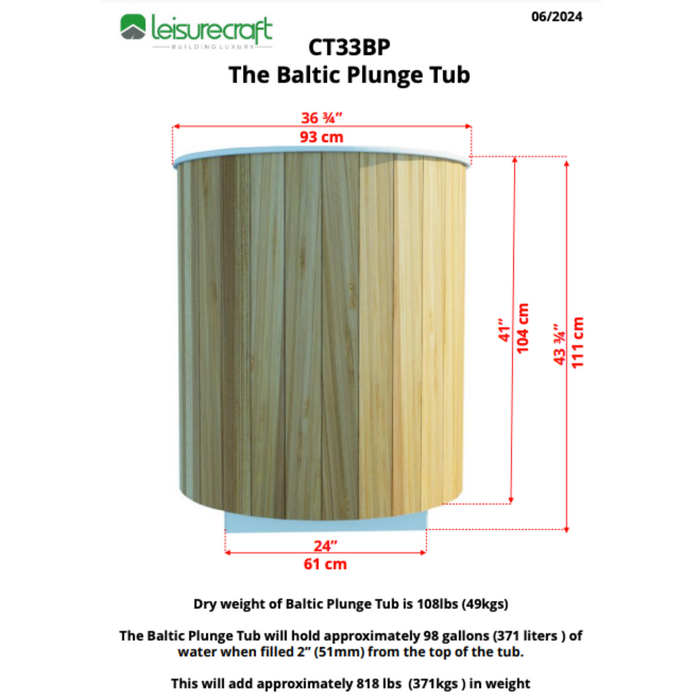 Dundalk Leisurecraft The Baltic Cold Plunge Tub