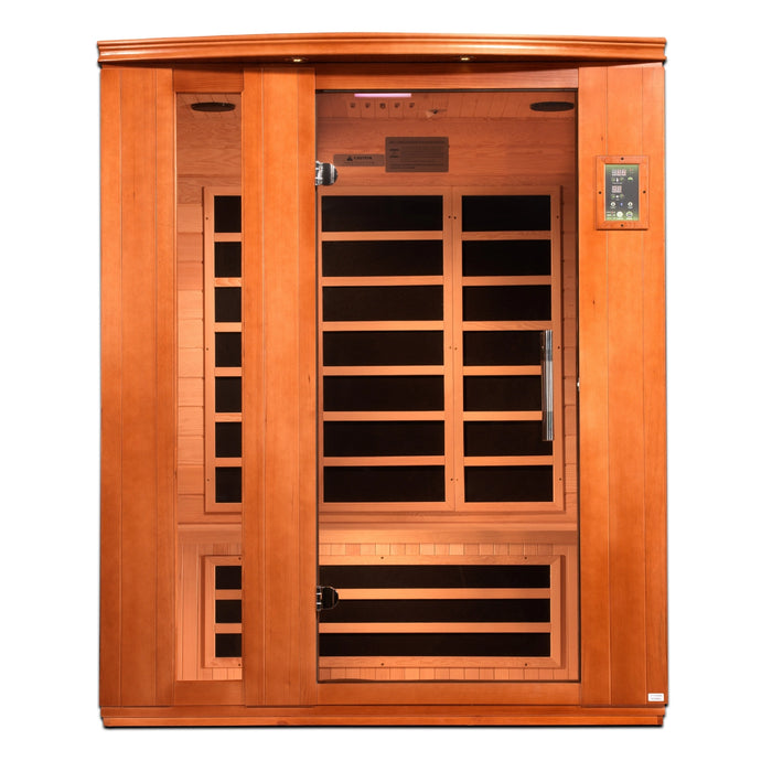 Dynamic Sauna, Lugano 3-person Low EMF (Under 8MG) FAR Infrared Indoor Sauna (Canadian Hemlock)