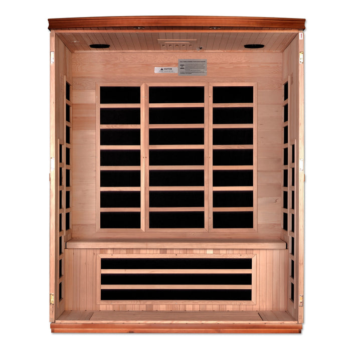 Dynamic Sauna, Lugano 3-person Low EMF (Under 8MG) FAR Infrared Indoor Sauna (Canadian Hemlock)