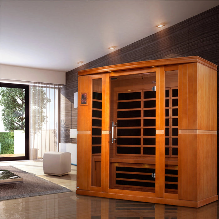 Dynamic Sauna, Bergamo 4-person Low EMF (Under 8MG) FAR Infrared Indoor Sauna (Canadian Hemlock)