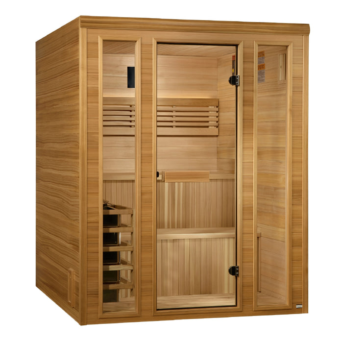 Golden Designs 2025 "Engelberg Edition" 4 - 6 Person Traditional Steam Sauna (GDI-7060-01) - Pacific Premium Clear Cedar