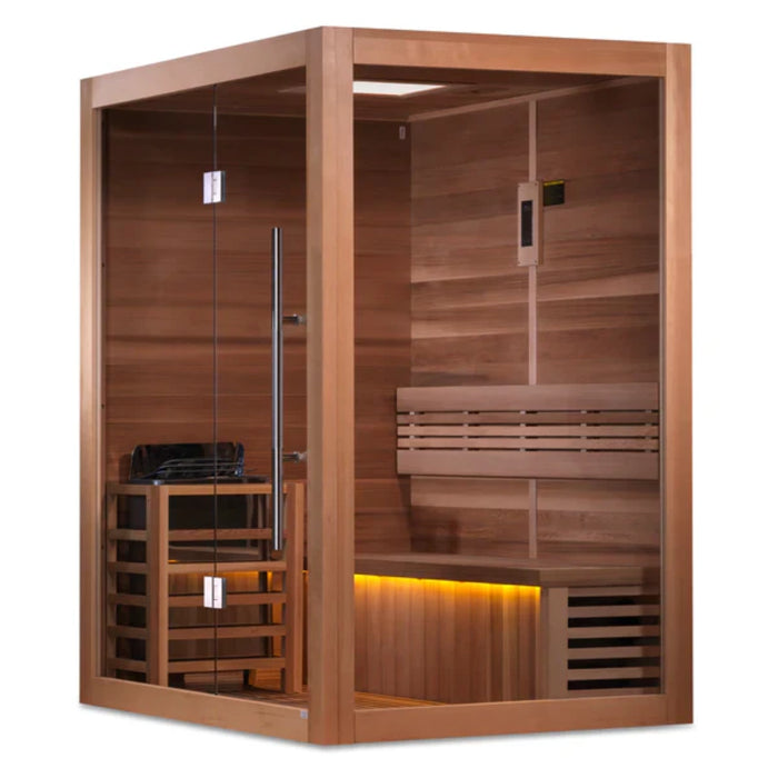 Golden Designs "Hanko Edition" 2-3 Person Indoor Traditional Sauna (GDI-7202-01) - Canadian Red Cedar Interior