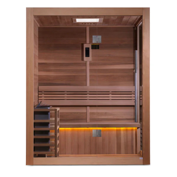 Golden Designs "Hanko Edition" 2-3 Person Indoor Traditional Sauna (GDI-7202-01) - Canadian Red Cedar Interior