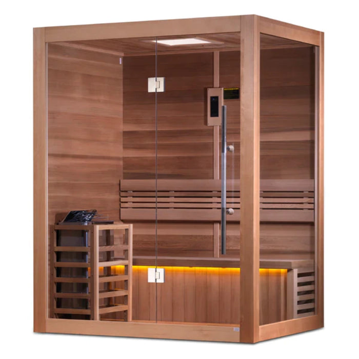 Golden Designs "Hanko Edition" 2-3 Person Indoor Traditional Sauna (GDI-7202-01) - Canadian Red Cedar Interior