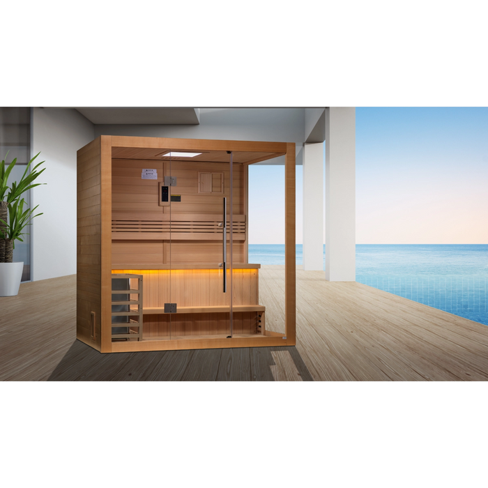 Golden Designs "Forssa Edition" 3 Person Indoor Traditional Sauna (GDI-7203-01) - Canadian Red Cedar Interior