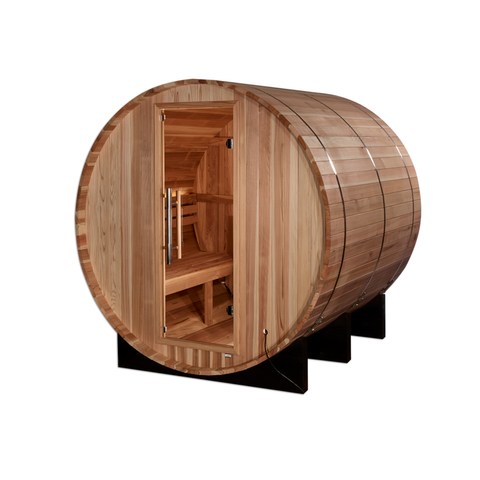 Golden Designs "Arosa" 4 Person Barrel Traditional Sauna -  Pacific Cedar