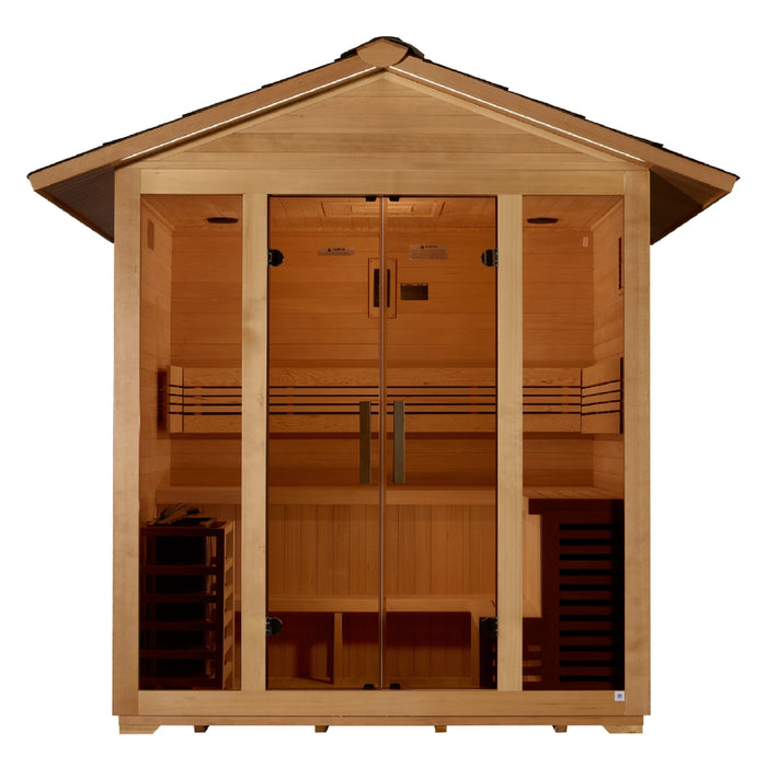 Golden Designs "Vorarlberg" 5 Person Traditional Outdoor Sauna -  Canadian Hemlock