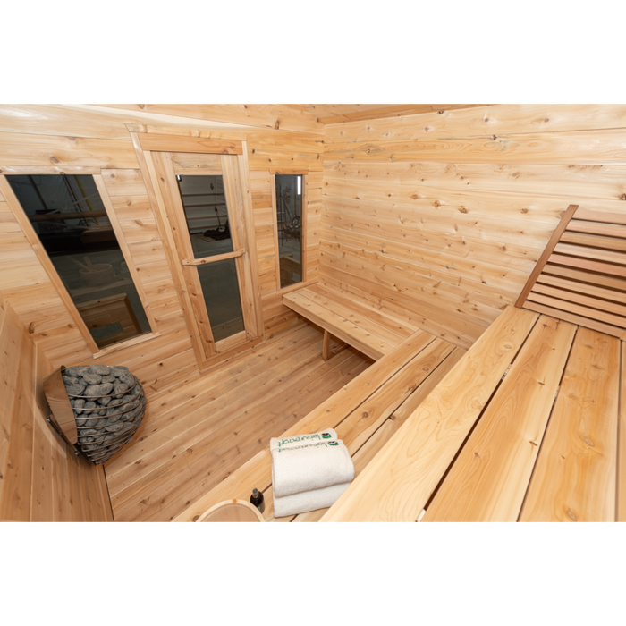 Dundalk Leisurecraft Georgian Cabin Outdoor Sauna with Porch (2-6 Person)