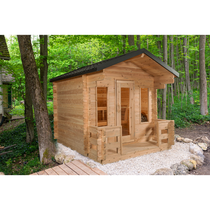 Dundalk Leisurecraft Georgian Cabin Outdoor Sauna with Porch (2-6 Person)