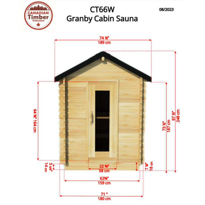 Dundalk Leisurecraft Granby Cabin Outdoor Sauna (2-3 Person)