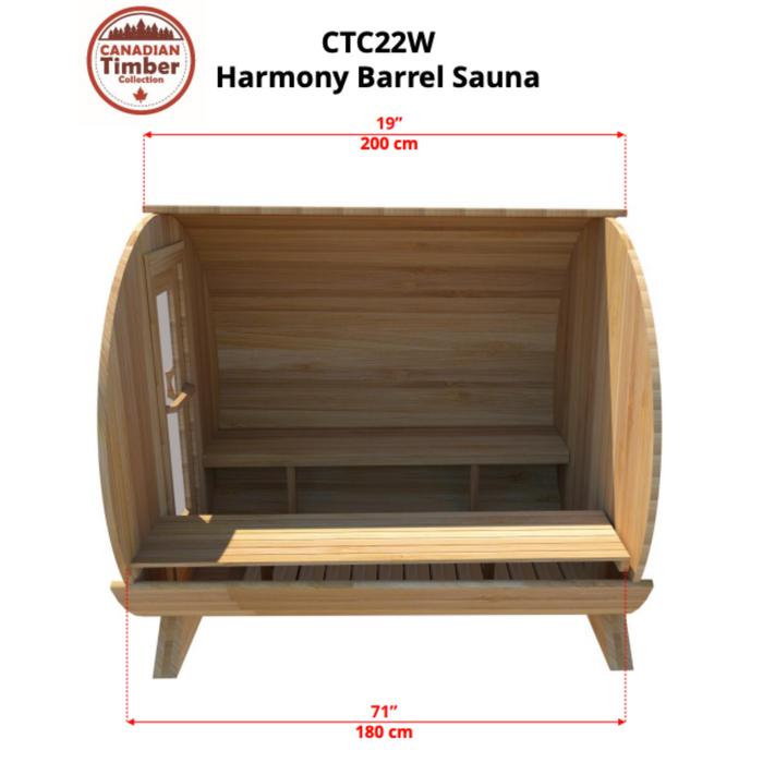 Dundalk Leisurecraft Harmony Outdoor Barrel Sauna (2-4 People)