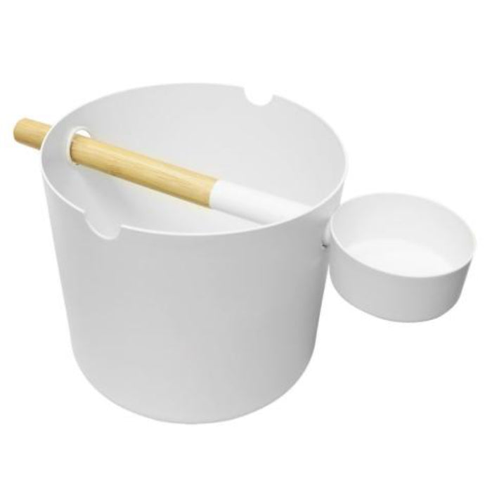 KOLO Sauna Bucket and Ladle Set, Bamboo/Aluminum, 1Gal