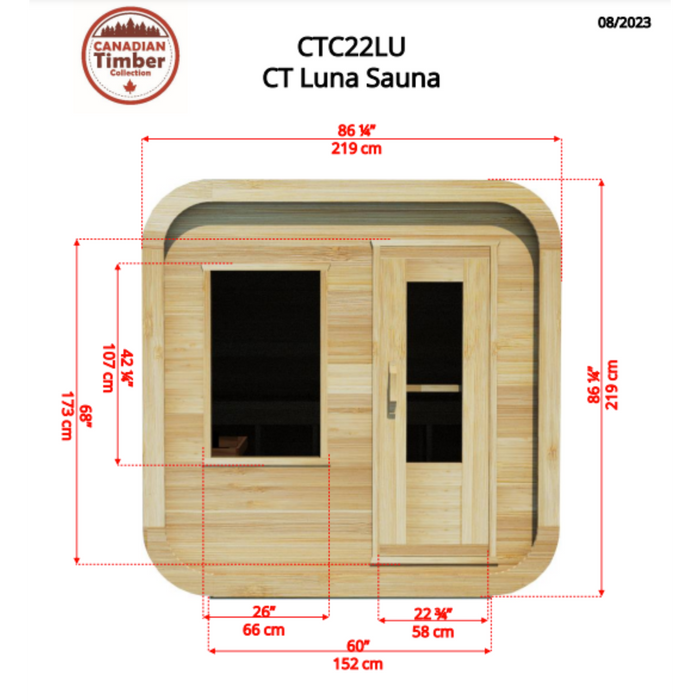 Luna Outdoor Sauna (2-4 Person)