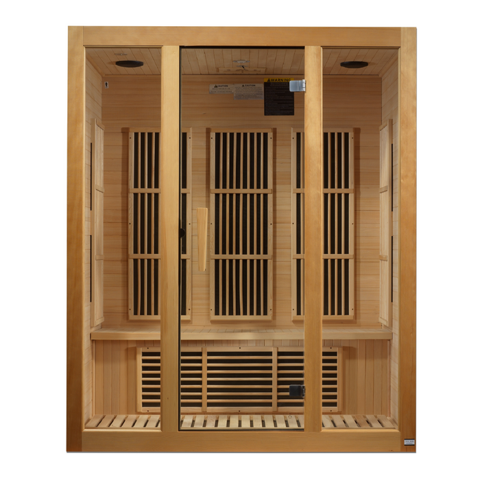 Maxxus Saunas, Bellevue 3-Person Low EMF (Under 8MG) FAR Infrared Indoor Sauna (Canadian Hemlock)