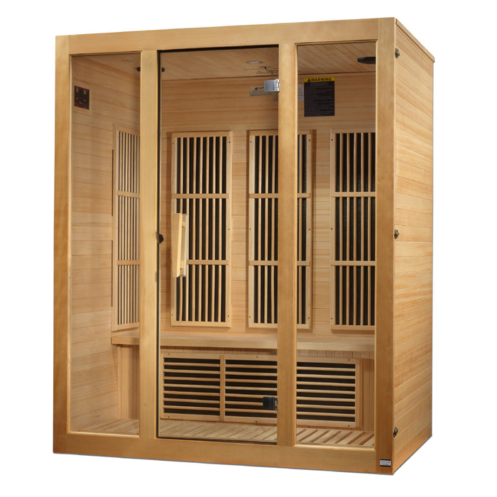 Maxxus Saunas, Bellevue 3-Person Low EMF (Under 8MG) FAR Infrared Indoor Sauna (Canadian Hemlock)