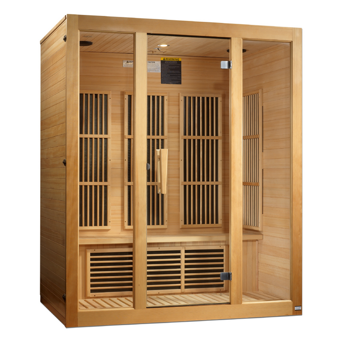 Maxxus Saunas, Bellevue 3-Person Low EMF (Under 8MG) FAR Infrared Indoor Sauna (Canadian Hemlock)