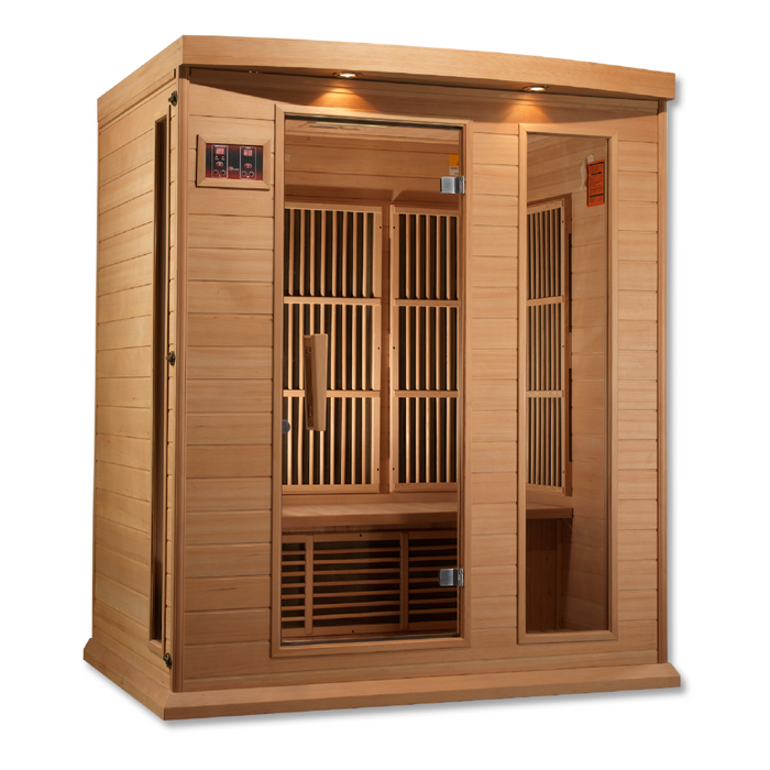 Maxxus Saunas, MX-K306-01, 3-Person Low EMF (Under 8MG) FAR Infrared Indoor Sauna (Canadian Hemlock)