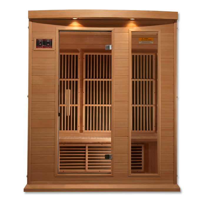 Maxxus Saunas, MX-K306-01, 3-Person Low EMF (Under 8MG) FAR Infrared Indoor Sauna (Canadian Hemlock)