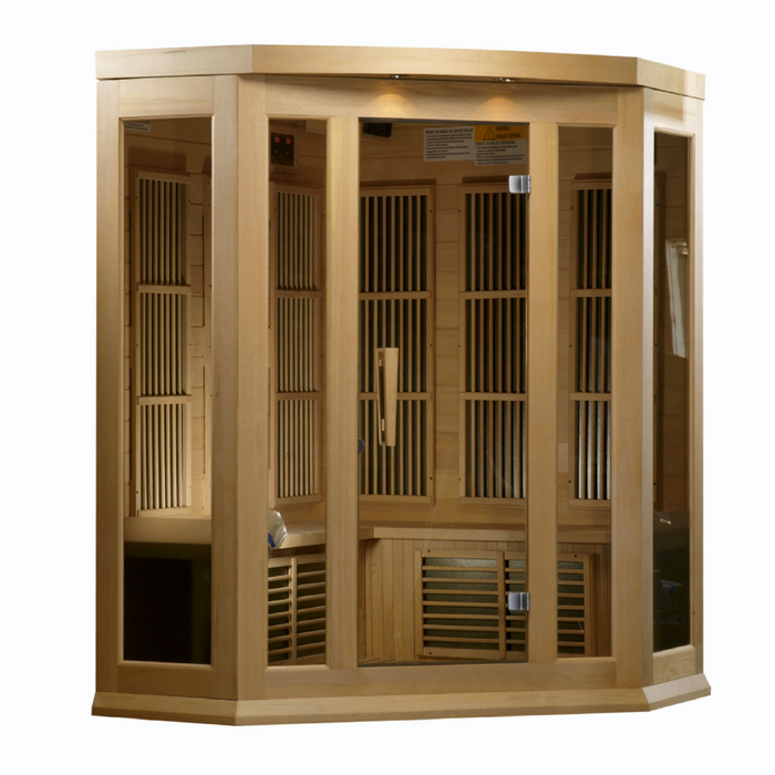 Maxxus Saunas, MX-K356-01, 3-Person Corner Low EMF (Under 8MG) FAR Infrared Indoor Sauna (Canadian Hemlock)