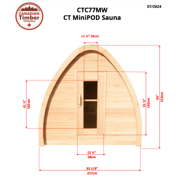 Dundalk Leisurecraft Mini POD Outdoor Sauna (2-4 Person)