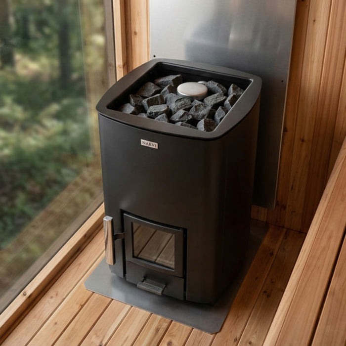 Narvi NC 16 Black Wood Burning Sauna Heater With Chimney