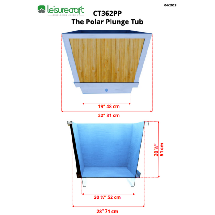 Dundalk Leisurecraft The Polar Plunge Tub, Cold Plunge (White HDPE Plastic Interior)