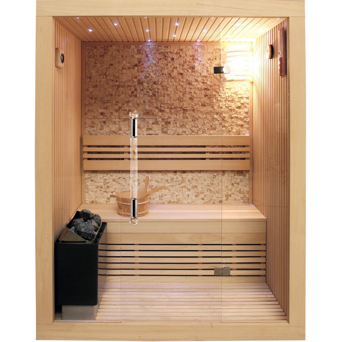 SunRay The Rockledge, 2-Person Traditional Indoor Sauna with 4.5 kW Harvia Heater