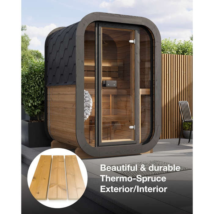 SaunaLife Model CL3G Cube-Series Outdoor Home Sauna Kit (Up to 2 Persons)