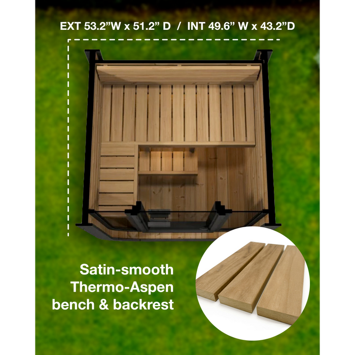 SaunaLife Model CL3G Cube-Series Outdoor Home Sauna Kit (Up to 2 Persons)