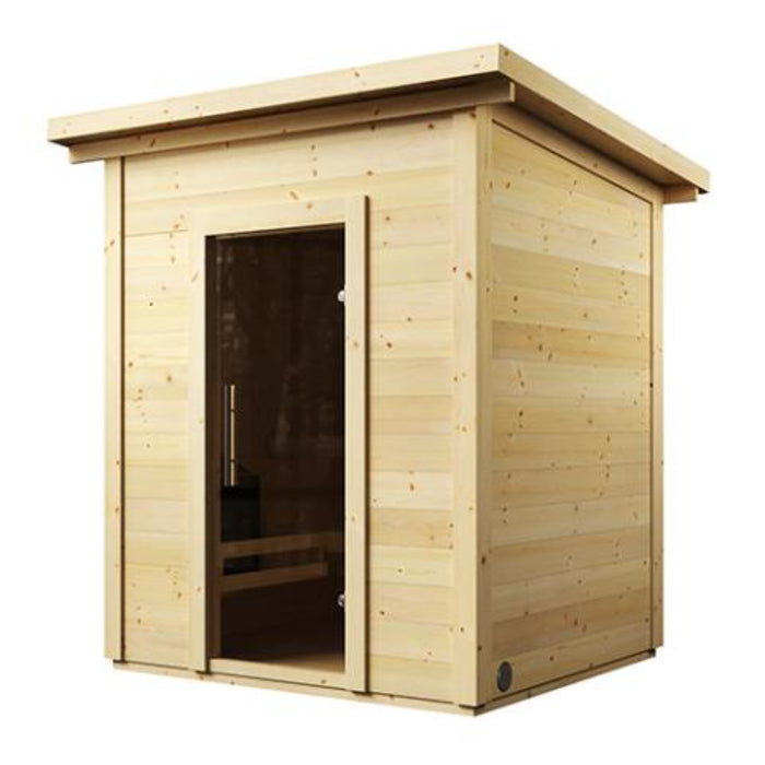 SaunaLife Model G2 Outdoor Sauna DIY Kit w/LED Light System, Garden-Series (4 Person)