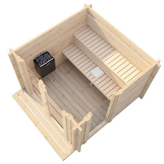 SaunaLife Model G4 Outdoor Sauna Kit, Garden-Series (6 Person)