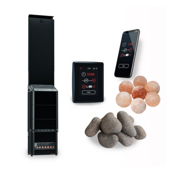 Saunum AIR 10 Sauna Heater Air Series, 9.6kW Sauna Heater w/Climate Equalizer, AirIQ Wi-Fi Controller and Stones