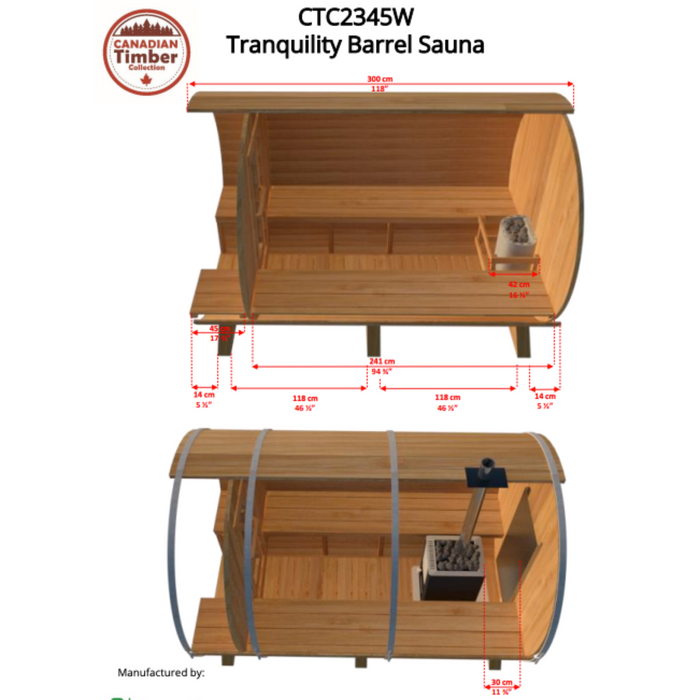 Dundalk Leisurecraft Tranquility Outdoor Barrel Sauna (6-8 Person)