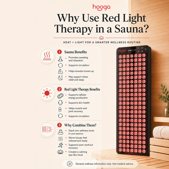 Hooga Health Blaze Red Light Therapy Panel for Sauna (36.6″× 12″× 2.2″)
