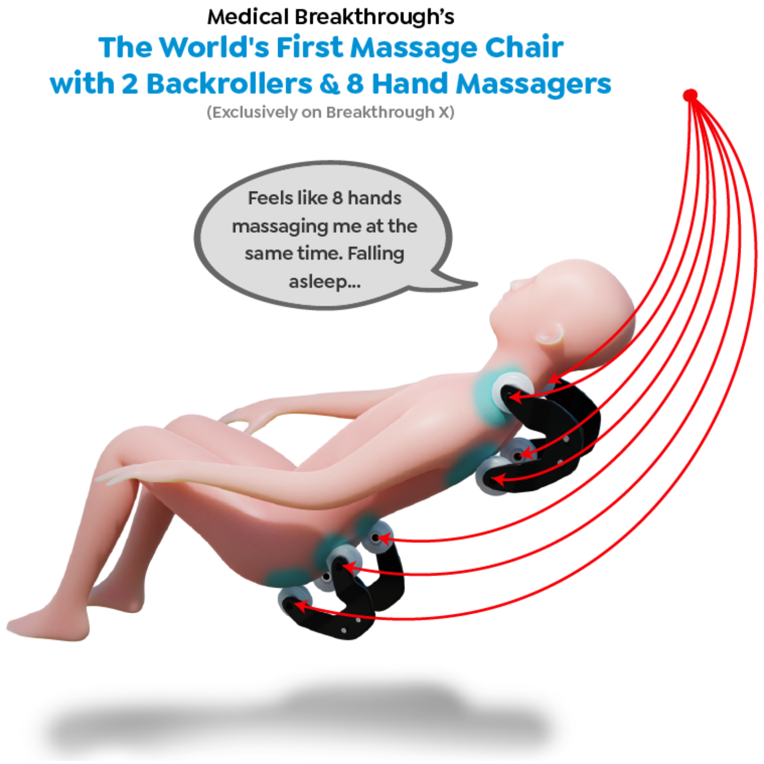 The World's First 8 Human Hands Massage Chair Feels like 8 hands massaging you at the same time!